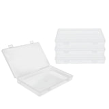 4Pcs Transparent Plastic Box with Hinged Cover Multipurpose Storage Container for Small Things