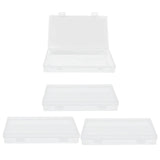 4Pcs Transparent Plastic Box with Hinged Cover Multipurpose Storage Container for Small Things
