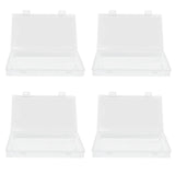4Pcs Transparent Plastic Box with Hinged Cover Multipurpose Storage Container for Small Things