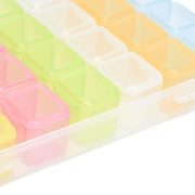 28 Slots Clear Plastic Storage Box Portable Detachable Organizer Box for Small Items Earrings Necklaces MedicinesColors