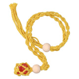 3pcs Net Bag Necklace Empty Stone Holder Rope Replacement Adjustable Necklace Cord for Crystals Quartz Stone HolderYellow In Australia - Darrahopens