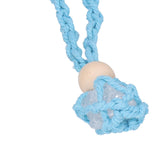 3pcs Net Bag Necklace Empty Stone Holder Rope Replacement Adjustable Necklace Cord for Crystals Quartz Stone HolderLight Blue