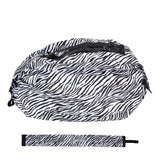 Stylish Reusable Shopping Bag Oxford Cloth Portable Foldable High Capacity Shoulder Bag Waterproof ToteZebra Stripe