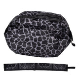 Stylish Reusable Shopping Bag Oxford Cloth Portable Foldable High Capacity Shoulder Bag Waterproof ToteBlack Leopard Print