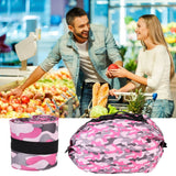 High Capacity Storage Bag Travel Single Shoulder Waterproof Shopping Bag Portable Folding Storage BagRose Red Camouflage