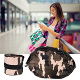 High Capacity Storage Bag Travel Single Shoulder Waterproof Shopping Bag Portable Folding Storage BagCamouflage Green