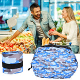 High Capacity Storage Bag Travel Single Shoulder Waterproof Shopping Bag Portable Folding Storage BagBlue Camouflage