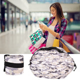 High Capacity Storage Bag Travel Single Shoulder Waterproof Shopping Bag Portable Folding Storage BagGray Camouflage