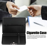 Fashionable Cigarette Case Brushed Aluminum Alloy Business Card Storage Box for Briefcase(Card Black Cigarette Box )