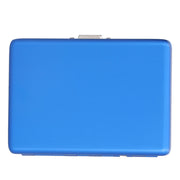 Fashionable Cigarette Case Brushed Aluminum Alloy Business Card Storage Box for Briefcase(Card Blue Cigarette Box )