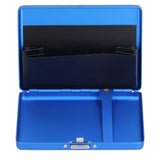 Fashionable Cigarette Case Brushed Aluminum Alloy Business Card Storage Box for Briefcase(Card Blue Cigarette Box )