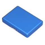 Fashionable Cigarette Case Brushed Aluminum Alloy Business Card Storage Box for Briefcase(Card Blue Cigarette Box )