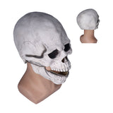 Scary Skull Mask with Movable Jaw Flexible Latex Halloween Costume Party Props Cosplay AccessoryWhite