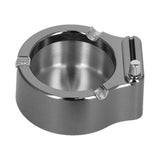 Cigarette Ashtray Stainless Steel Match Lighter Cigarette Ashtray for Home Office DecorationBlack
