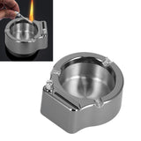 Cigarette Ashtray Stainless Steel Match Lighter Cigarette Ashtray for Home Office DecorationBlack
