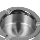 Cigarette Ashtray Stainless Steel Match Lighter Cigarette Ashtray for Home Office DecorationBlack