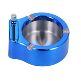 Cigarette Ashtray Stainless Steel Match Lighter Cigarette Ashtray for Home Office DecorationBlue In Australia - Darrahopens