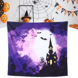 Halloween Castle Pattern Tapestry Wall Hanging Carpet Photography Background Home Party Decoration200x150cm / 78.7x59.1in