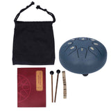 6in 8 Tones Tongue Drum with Mallets Music Book Musical Percussion Instruments for Meditation EntertainmentNavy Blue In Australia - Darrahopens