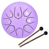 6in 8 Tones Tongue Drum with Mallets Music Book Musical Percussion Instruments for Meditation EntertainmentPurple
