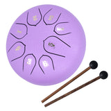 6in 8 Tones Tongue Drum with Mallets Music Book Musical Percussion Instruments for Meditation EntertainmentPurple