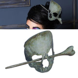 Halloween Hairpin Iron Small Exquisite Reusable Lifelike Halloween Hair Stick for Party Bar HomeSkull