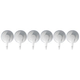 6PCS Strong Vacuum Wall Hook Towel Hook Plastic Self Adhesive Suction Cup for Kitchen Bathroom White
