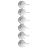 6PCS Strong Vacuum Wall Hook Towel Hook Plastic Self Adhesive Suction Cup for Kitchen Bathroom White