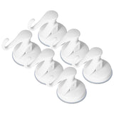 6PCS Strong Vacuum Wall Hook Towel Hook Plastic Self Adhesive Suction Cup for Kitchen Bathroom White