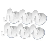6PCS Strong Vacuum Wall Hook Towel Hook Plastic Self Adhesive Suction Cup for Kitchen Bathroom White
