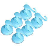 6PCS Strong Vacuum Wall Hook Towel Hook Plastic Self Adhesive Suction Cup for Kitchen Bathroom Blue