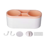Hair Dryer Holder Wall Mounted Innovative Multifunctional Hair Tool Organizer with Stickers for Home Hotel BathroomOrange In Australia - Darrahopens