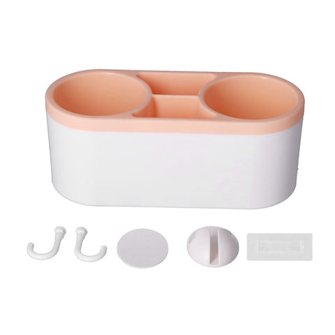 Hair Dryer Holder Wall Mounted Innovative Multifunctional Hair Tool Organizer with Stickers for Home Hotel BathroomOrange In Australia - Darrahopens
