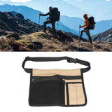 Unilateral Waist Hanging Tool Bag Wear Resistant Oxford Cloth Adjustable Tools Organizer for GardenKhaki Black
