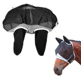 Breathable Horse Mask Universal Adjustable Elastic Mosquito Fly Repelling Veil Cover ProtectorBlack S 71x112x35cm / 28.0x44.1x13.8in