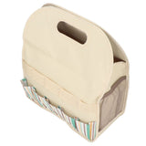 Garden Tool Bag Garden Tote Storage Bag with Multi Pockets Home Organizer for Indoor and Outdoor GardeningKhaki Stripe Stitching