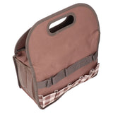 Garden Tool Bag Garden Tote Storage Bag with Multi Pockets Home Organizer for Indoor and Outdoor GardeningCoffee Lattice Stitching