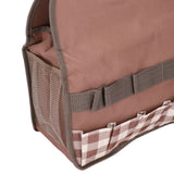 Garden Tool Bag Garden Tote Storage Bag with Multi Pockets Home Organizer for Indoor and Outdoor GardeningCoffee Lattice Stitching
