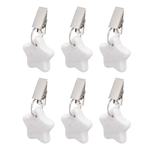 6Pcs Tablecloth Weights Marble Stainless Steel Small Size Waterproof Rustproof Durable Clip On Weights for Party PicnicStar In Australia - Darrahopens