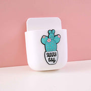 Cartoon Storage Box Wall Mounted Storage Container Cute Phone Storage Box for Home Decoration(White Cactus Pattern ) In Australia - Darrahopens