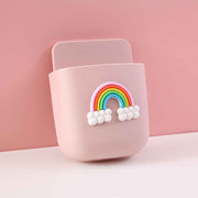 Cartoon Storage Box Wall Mounted Storage Container Cute Phone Storage Box for Home Decoration(Pink Rainbow Pattern ) In Australia - Darrahopens