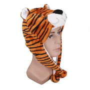 Tiger Cute Plush Hat Soft Coldproof Prevent Static Funny Winter Tiger Hat for School Camping