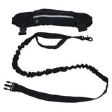 Sports Belt Bag Leash Set Reflective Elastic Explosion Proof Dog Running Traction Rope for Walking RunningBlack In Australia - Darrahopens