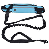 Sports Belt Bag Leash Set Reflective Elastic Explosion Proof Dog Running Traction Rope for Walking RunningSky Blue In Australia - Darrahopens