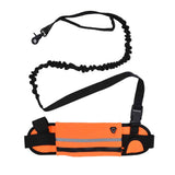 Hands Free Dog Leash Detachable Zipper Bag Reflective Strip Design Hands Free Flexible Waist Dog Leash for WalkingOrange In Australia - Darrahopens
