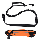 Hands Free Dog Leash Detachable Zipper Bag Reflective Strip Design Hands Free Flexible Waist Dog Leash for WalkingOrange