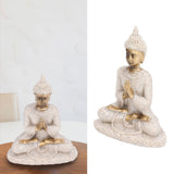 Buddha Statue Artisan Craftsmanship Clear Engraving Strong Frost Resistance Resin Meditating Buddha Statue for Hallway8138