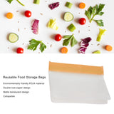 Silicone Bags Environmentally Friendly Leakproof Reusable Food Vegetables Storage Bags for HomeOrange Large