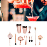 11PCS/Set Cocktail Shaker Set Bartender Kit Cocktail Strainer Stainless Steel Barware for Home PartyRose Gold