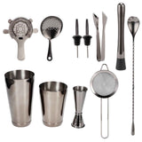11PCS/Set Cocktail Shaker Set Bartender Kit Cocktail Strainer Stainless Steel Barware for Home PartyRuthenium Black In Australia - Darrahopens